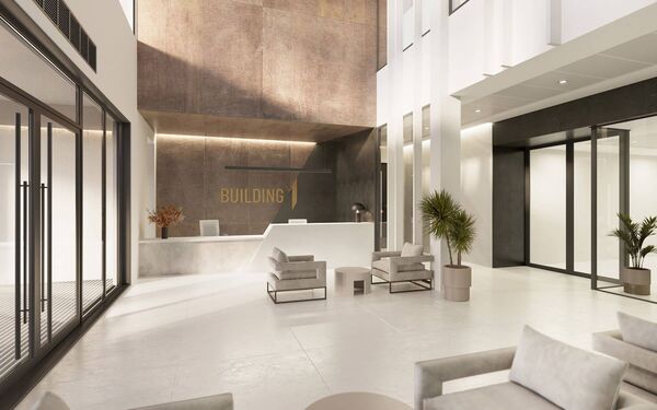 An impression of the interior of Building One of the Glassworks site.