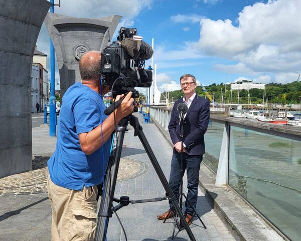 David Cullinane speaking on the North Quays recently. David Cullinane speaking on the North Quays recently.