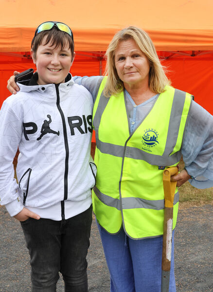  Annette McNeill with Thomas who helped raise funds for the Sensory Garden and other groups in Tramore through his baking skills, pictured here at the opening of the Tramore Tidy Towns Sensory Garden.