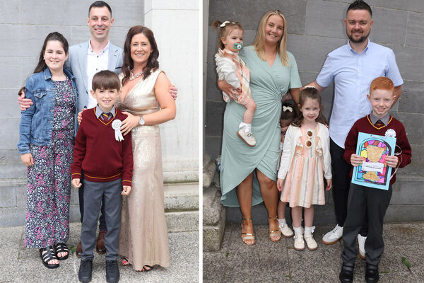 Oisin Darcy (left) and Noah Sinnott (right), St. Stephen's De La Salle, who received their First Holy Communion at The Cathedral. 	All Photos: Joe Evans