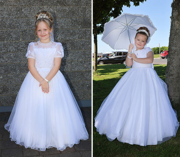  Arianna Quigley (left) and Emily Power (right), Presentation, who received their First Holy Communion at St. Paul's Church.