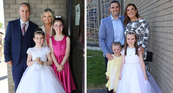  Zara Beatts (left) and Cara Widger (right), St. Ursula's, who received their First Holy Communion at the Sacred Heart Church.