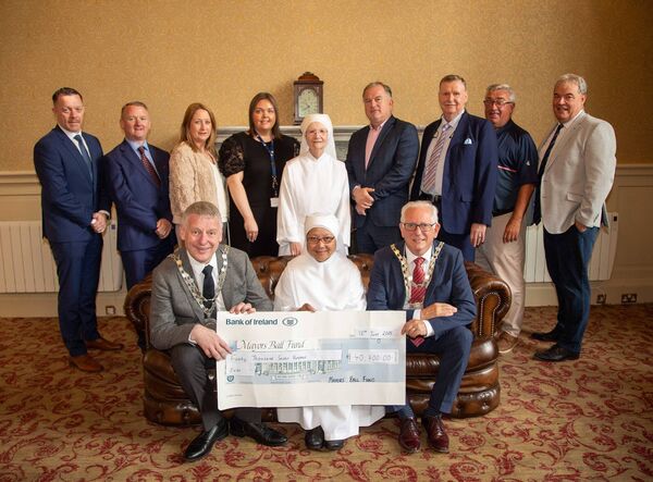 Cllr. Jason Murphy, Mayor, Waterford City & County, Cllr. Joe Kelly, Metropolitan Mayor, Sr. Catherine and Sister Marie representing The Little Sisters of the Poor. Photo: John Power Cllr. Jason Murphy, Mayor, Waterford City & County, Cllr. Joe Kelly, Metropolitan Mayor, Sr. Catherine and Sister Marie representing The Little Sisters of the Poor. Photo: John Power