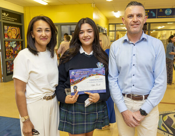  Michelle, Sophie and Niall Farrell, at the Ardscoil Na Mara sixth year graduation ceremony.