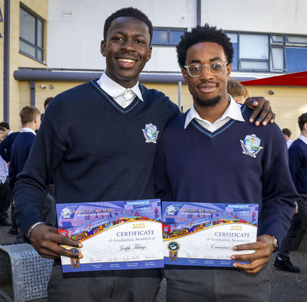  Joseph and Emmanuel at the Ardscoil Na Mara sixth year graduation ceremony.