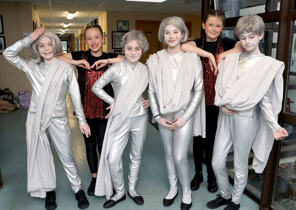  The Statues, Lola, Grainne, Nathalia, Sarah, Holly and Molly, in Mary Poppins Jr.