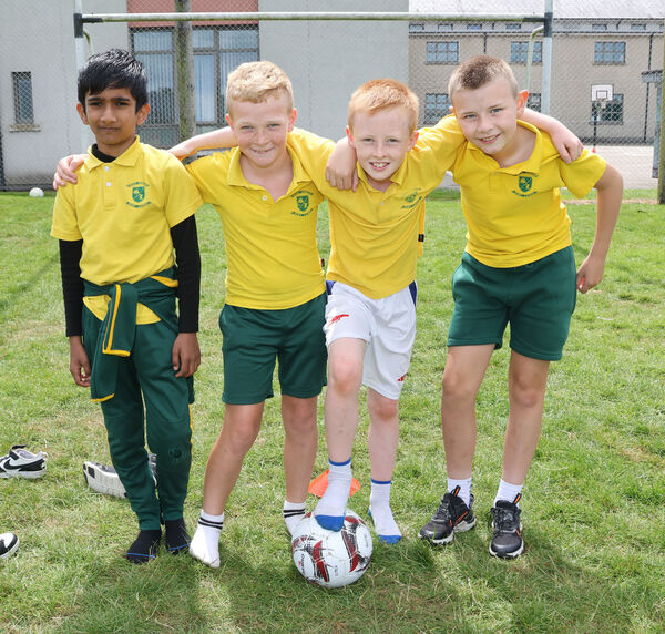  Melbin, Lucas, Lee and Cillian, third class pupils at the Scoil Lorcain end of term fun day.