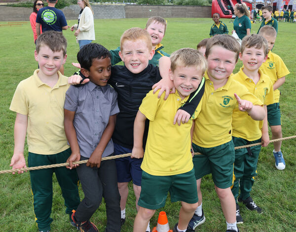  First class Tug-O-War at the Scoil Lorcain end of term fun day.