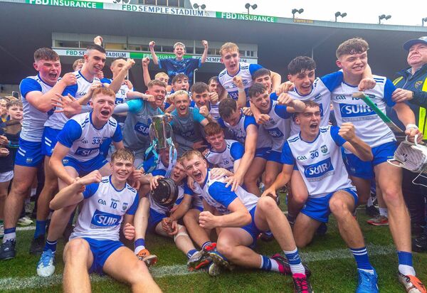 Waterford team celebrate after winning the Electric Ireland All-Ireland minor hurling title. Waterford team celebrate after winning the Electric Ireland All-Ireland minor hurling title.