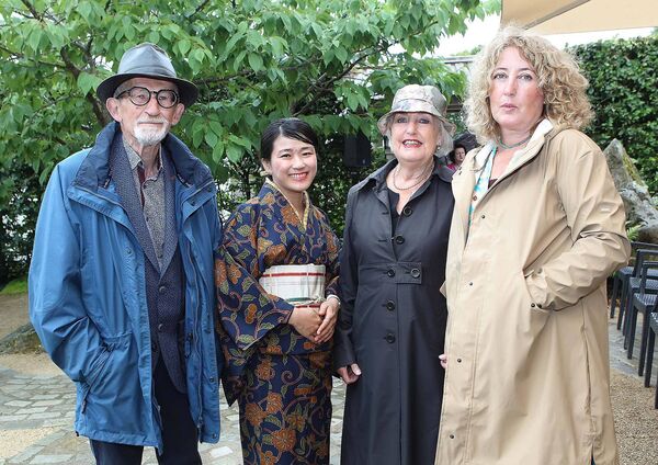 Joe, Anna and Mollie Hunt are pictured with Ayuko Moriya.