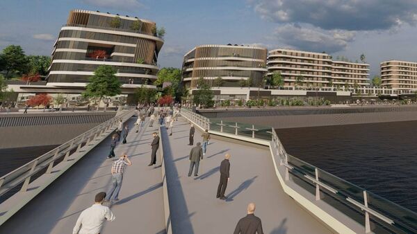 A view of what the Sustainable Transport Bridge will look like. A view of what the Sustainable Transport Bridge will look like.