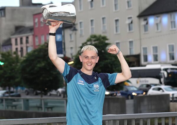 Waterford minor hurling captain James Comerford lift the Irish Press Cup on its return to the Déise for the first time since 2013. Waterford minor hurling captain James Comerford lift the Irish Press Cup on its return to the Déise for the first time since 2013.