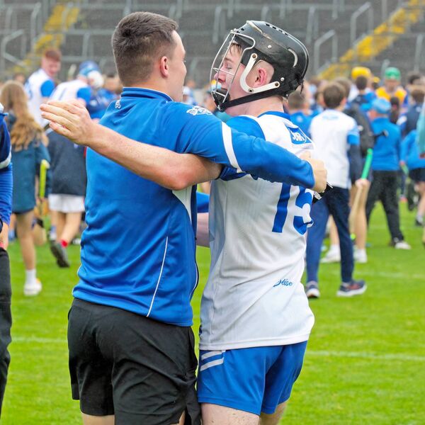 Jamie Shanahan celebrates with friends at the final whistle