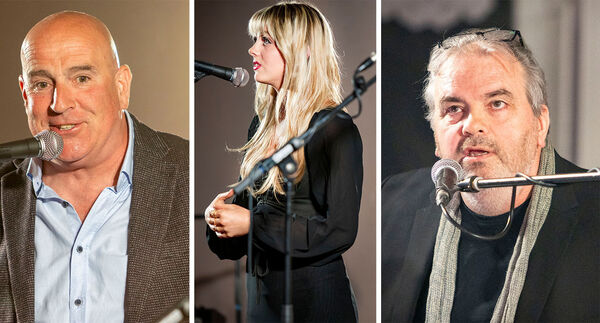 Juckey Collins, MC, (left), Alex Kavanagh, (centre), and David Hayes, (right) at the fundraising Cabaret Extravaganza "A Little Help From My Friends" at the Tower Hotel in aid of St. Martin's Special School. Juckey Collins, MC, (left), Alex Kavanagh, (centre), and David Hayes, (right) at the fundraising Cabaret Extravaganza "A Little Help From My Friends" at the Tower Hotel in aid of St. Martin's Special School.