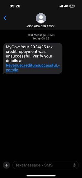 Text doing the rounds. Picture credit: Waterford gardaí on Facebook