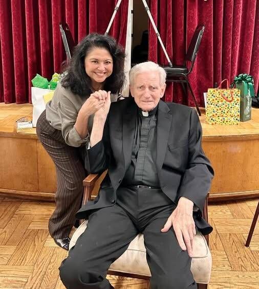 Fr. Colm O’Ryan, Church Of The Good Shepherd, Beverly Hills, California, U.S.A. celebrating his 96th birthday.