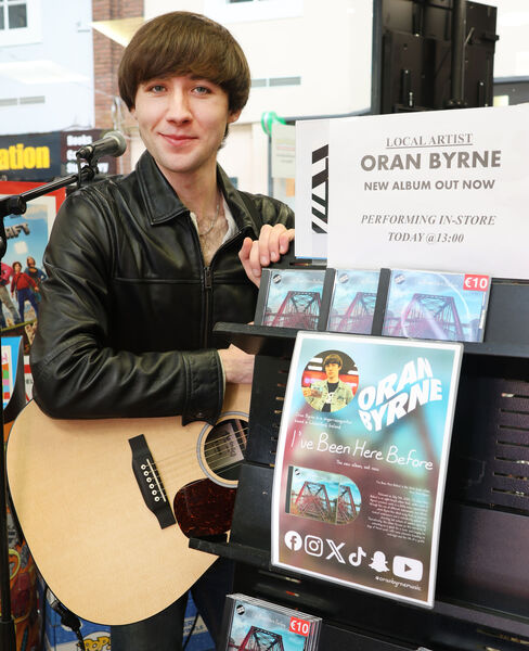  Oran Byrne, who performed some tracks from his third studio album "I've Been Here Before" at Golden Discs. Photo: Joe Evans