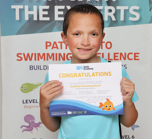  Jack, who received his Level 3 swimming certificate at Kingfisher. Photo: Joe Evans