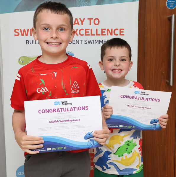  James and Harry, who received their Level 2 swimming certificates at Kingfisher.