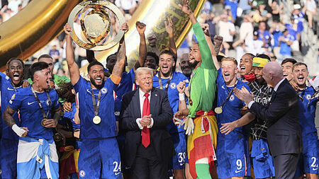 Confusion as Donald Trump joins Chelsea on stage after Club World Cup win