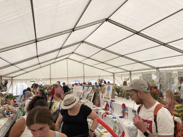 The buzz of activity in the home industries tent at Dungarvan Show.