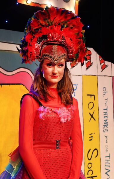 Pheobe Boylan as Mayzie La Bird, in David Hennessy Stage School's production of Seussical the Musical at Garter Lane. Photo: Joe Evans