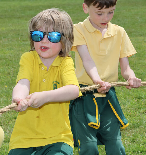  First class Tug-O-War at the Scoil Lorcain end of term fun day.