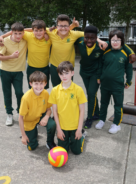  Sixth class volleyball at the Scoil Lorcain end of term fun day.