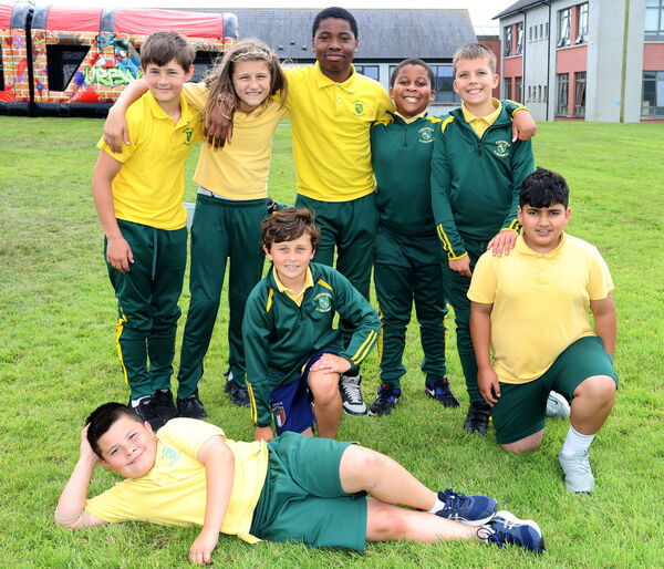  Fourth class obstacle race at the Scoil Lorcain end of term fun day.