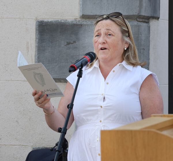 Valerie Leahy, who performed Abide with Me, Last Rose of Summer and Amhrán na BhFiann, at the Waterford National Day of Commemoration. Valerie Leahy, who performed Abide with Me, Last Rose of Summer and Amhrán na BhFiann, at the Waterford National Day of Commemoration.