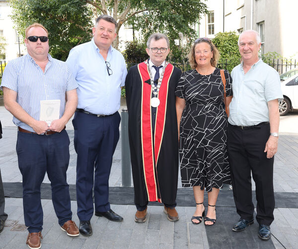 Cllr Thomas Phelan, Cllr. Damien Geoghegan, Mayor of Waterford City & County Cllr Seamus Ryan, Cllr Lola O'Sullivan, and Cllr Brendan Barry, at the Waterford National Day of Commemoration. Cllr Thomas Phelan, Cllr. Damien Geoghegan, Mayor of Waterford City & County Cllr Seamus Ryan, Cllr Lola O'Sullivan, and Cllr Brendan Barry, at the Waterford National Day of Commemoration.