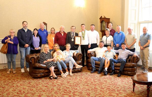 Family and friends pictured at City Hall. Photo: Joe Evans