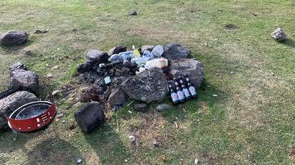 Campfires and rubbish near Mahon Falls