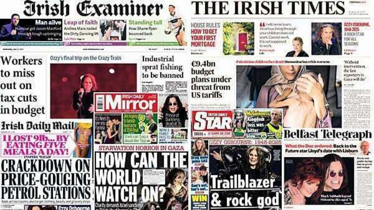 What the papers say: Wednesday's front pages