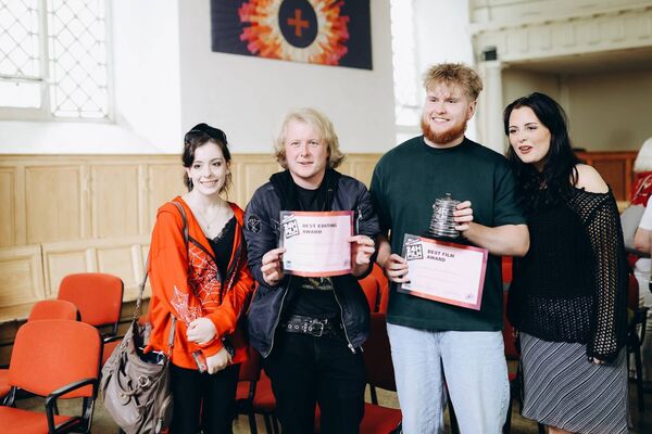 The cast and crew of 'Hear The Roses' who won best film in the adult section. Pictured are: Summer Venn-Keane (Camera), Colin Roberts (Editor), Ryan Falconer (Director) and Tily Mai (Actor). 