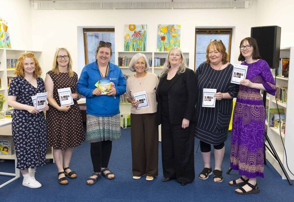 Waterford Libraries Staff with Author Sheila O’Flanagan. From left Loretta Kinsella, Tracy McEneaney, Jennie Loughran, Author Sheila O’Flanagan, Mary Conway Waterford City and County Librarian, Sarah Langan and Jess Griffin. Photograph: Patrick Browne Waterford Libraries Staff with Author Sheila O’Flanagan. From left Loretta Kinsella, Tracy McEneaney, Jennie Loughran, Author Sheila O’Flanagan, Mary Conway Waterford City and County Librarian, Sarah Langan and Jess Griffin. Photograph: Patrick Browne