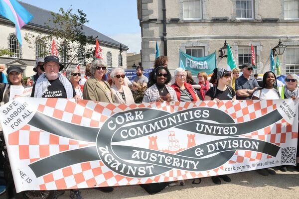 Cork Communities United Against Austerity &amp; Division, at Diversity not Division. Photo: Joe Evans