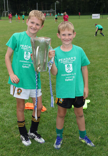 Sam and Tadgh, with the Minior Hurling Cup, at Peadar's Summer Camp Ferrybank. Photo: Joe Evans Sam and Tadgh, with the Minior Hurling Cup, at Peadar's Summer Camp Ferrybank. Photo: Joe Evans