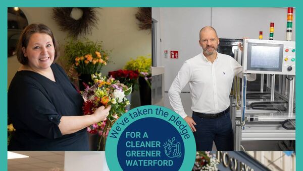 Local businesses that took the Pledge for a Cleaner, Greener Waterford in 2024:  Blossom and Berry, Powerflow Electronics, Cantec Group and Dooley’s Hotel