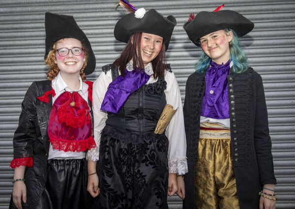  Bee, Grace and Freya, at the Spraoi Parade, Quay of Dreams. Photo: Joe Evans