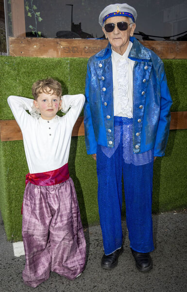  The youngest, David Dunne with the oldest John Thompson, at the Spraoi Parade, Quay of Dreams. Photo: Joe Evans