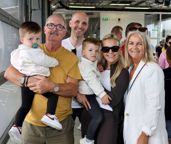 Walsh and Burns familys, pictured at the Waterford Fire Station open day. Photo: Joe Evans
