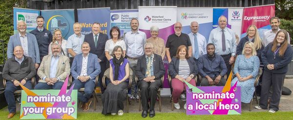 Waterford PPN &amp; Sponsors. Back Row L-R: James O’Donoghue - Local Link Waterford, Owen Young - Cairde Credit Union, Suzie Whelan - Waterford City &amp; County Council, Eddie Mulligan - Waterford Community Safety Partnership, Seamus De Faoite – DOS, Waterford City &amp; County Council, Muriel Tobin &amp; Walter Cullinan - WPPN, Marion O’Mara - WPPN Secretariat, John Hawkes - Waterford Volunteer Centre, Niall O’Brien &amp; Micheal J. Walsh - Waterford PPN Secretariat, Tara McCabe - Waterford Credit Union &amp; Sean Drohan - WLRFM. Front Row L-R: Damien Tobin - Local Link Waterford, Mark Lee - BHP Insurances, Sean McKeown - Chief Executive, Waterford City &amp; County Council, Susan Gallagher - Waterford PPN Secretariat, Deputy Mayor of Waterford City &amp; County Council, Cllr. John Pratt, Réka Széplaki - Waterford Volunteer Centre, Onyedikachi Onswusor - South East Energy Agency, Fiona Connolly – Expressway &amp; Jenny O’ Mahony - Waterford Credit Union