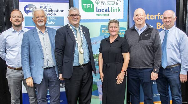 Local Link Waterford – Sponsors of the Social Inclusion &amp; Community Support Award. L-R: Walter Cullinan WPPN, James O’Donoghue - Local Link Waterford, Deputy Mayor of Waterford City &amp; County Council Cllr. John Pratt, Damian Tobin - Local Link Waterford &amp; Niall O’Brien, Waterford PPN Secretariat.