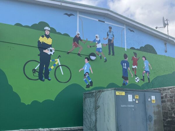 The new mural on Waterford Garda Station. The new mural on Waterford Garda Station.