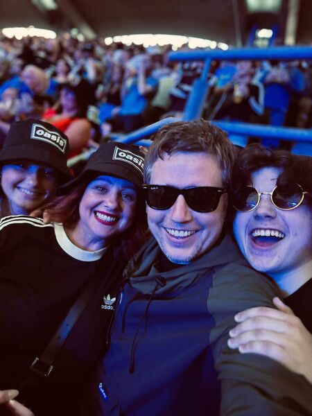 Colin Shanahan pictured with his wife Clare and their children, Quinn and Izzy at the gig