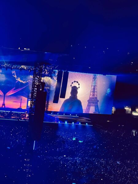 The silhouette of Liam Gallagher during the gig in Croke Park. Pic: Colin Shanahan