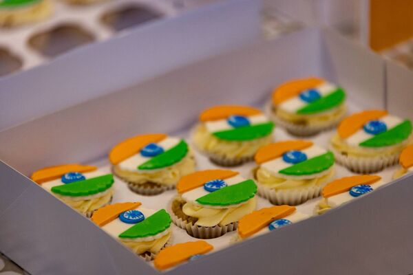 Cupcakes with Indian flag decorations. Cupcakes with Indian flag decorations.