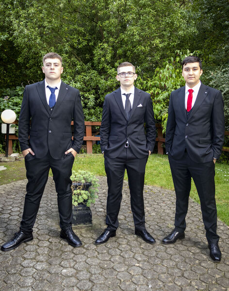 Leon Walsh, Oskar Dlutkiewicz and Najibullah Abdul Hamid at the Mount Sion Graduation Ball in the Greenway Manor Hotel. Leon Walsh, Oskar Dlutkiewicz and Najibullah Abdul Hamid at the Mount Sion Graduation Ball in the Greenway Manor Hotel.