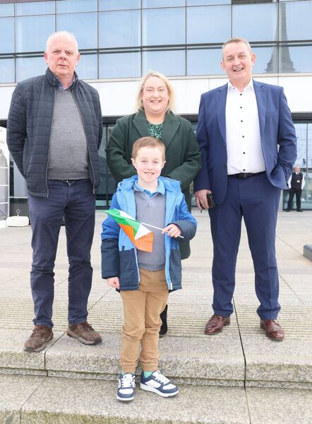 Cllr Donal Barry, Cllr Joeann Baily, Cllr Joe O'Riordan and Zach Baily, at the Thomas Francic Meagher, 177th Anniversary Tricolour Celebration. Photo: Joe Evans Cllr Donal Barry, Cllr Joeann Baily, Cllr Joe O'Riordan and Zach Baily, at the Thomas Francic Meagher, 177th Anniversary Tricolour Celebration. Photo: Joe Evans